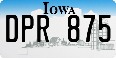IA license plate DPR875