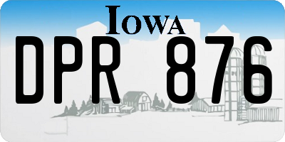 IA license plate DPR876