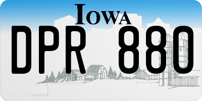 IA license plate DPR880