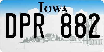 IA license plate DPR882