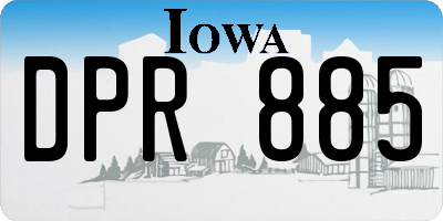 IA license plate DPR885