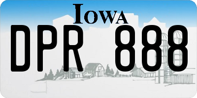 IA license plate DPR888