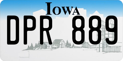 IA license plate DPR889