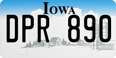 IA license plate DPR890