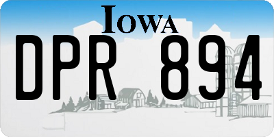 IA license plate DPR894