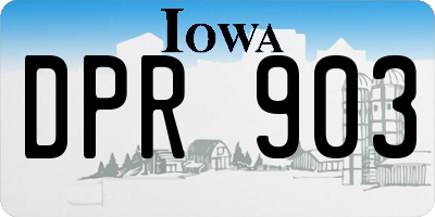 IA license plate DPR903