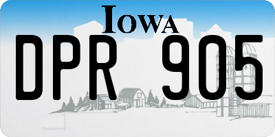 IA license plate DPR905