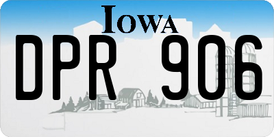 IA license plate DPR906