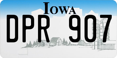 IA license plate DPR907