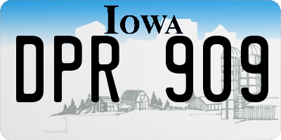 IA license plate DPR909