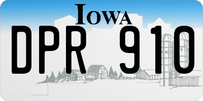 IA license plate DPR910