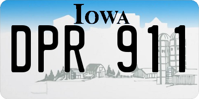 IA license plate DPR911
