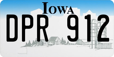 IA license plate DPR912