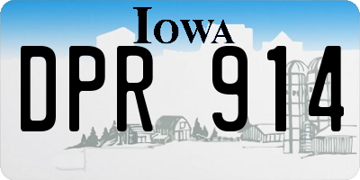 IA license plate DPR914