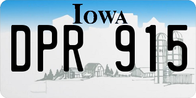 IA license plate DPR915