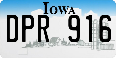 IA license plate DPR916