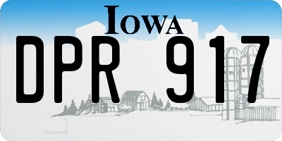 IA license plate DPR917