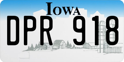 IA license plate DPR918