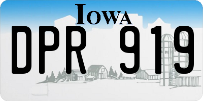 IA license plate DPR919