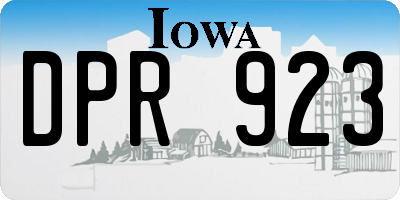 IA license plate DPR923