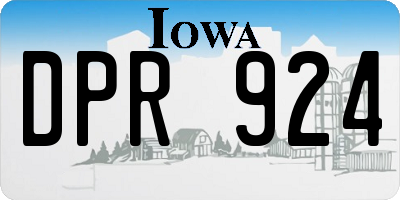 IA license plate DPR924