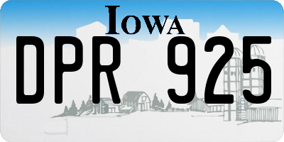 IA license plate DPR925