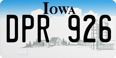 IA license plate DPR926