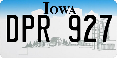 IA license plate DPR927