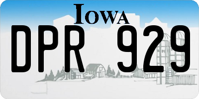 IA license plate DPR929
