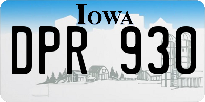 IA license plate DPR930
