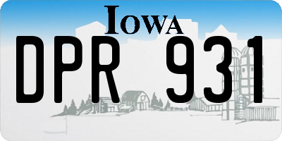 IA license plate DPR931