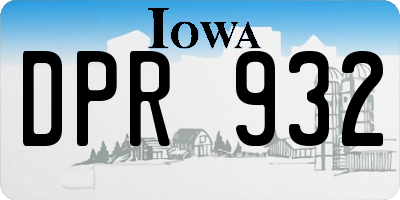 IA license plate DPR932