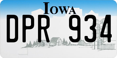 IA license plate DPR934
