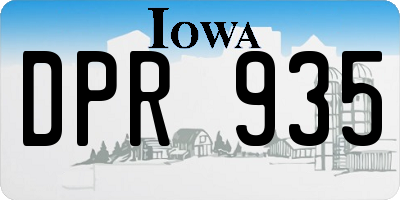 IA license plate DPR935
