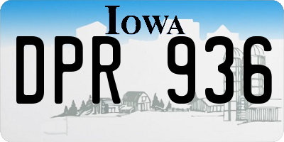 IA license plate DPR936