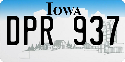 IA license plate DPR937