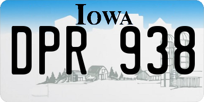 IA license plate DPR938