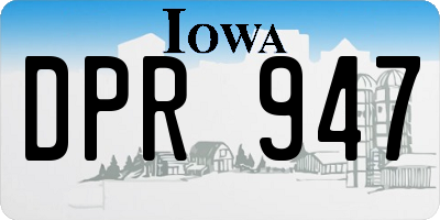 IA license plate DPR947