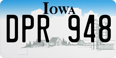 IA license plate DPR948
