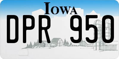 IA license plate DPR950