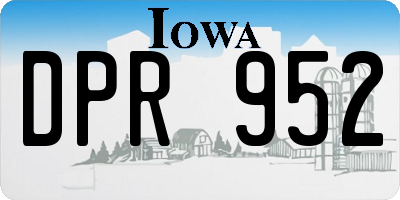 IA license plate DPR952