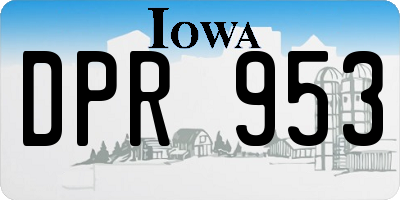 IA license plate DPR953