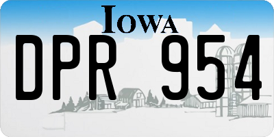 IA license plate DPR954