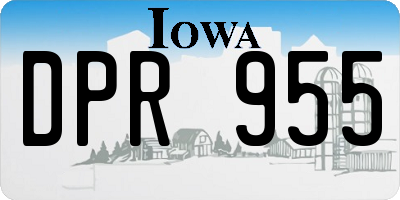IA license plate DPR955