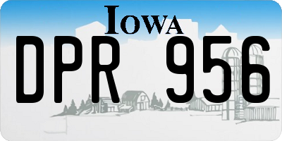 IA license plate DPR956