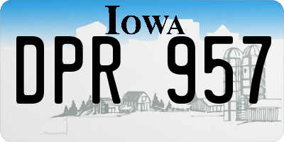 IA license plate DPR957