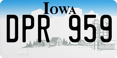 IA license plate DPR959