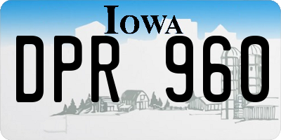 IA license plate DPR960