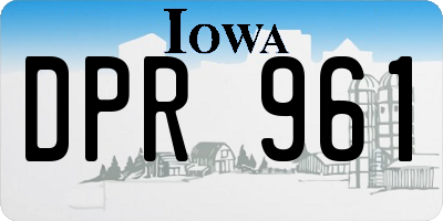 IA license plate DPR961