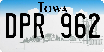 IA license plate DPR962